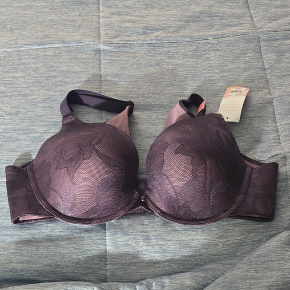 Cacique Pink and Purple Lace Underwire Bra - Picture 2 of 11
